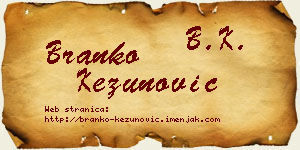 Branko Kezunović vizit kartica